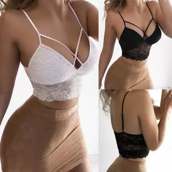 [brisand] сексуальный женский однотонный бюстгальтер без косточек, укороченный топ, бюстгальтер, рубашка, жилет S чёрный