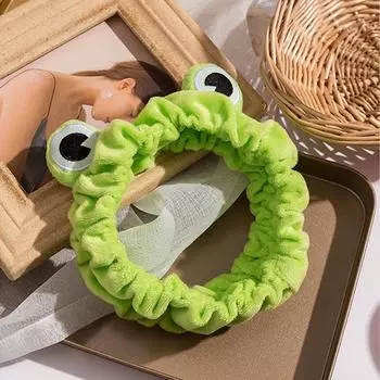 [brisand] Забавная повязка на голову для макияжа, широкополые эластичные ленты для волос, милые ленты для волос для девочек One Size зелёный