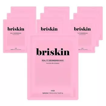 Briskin Real Fit Second Skin Увлажняющая интенсивная тканевая маска, 1 упаковка, 10 шт.