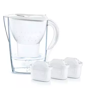 Brita Water Purifier Pot Water Purifier Marella COOL Starter Pack Maxtra Plus with 3 Cartridges Japanese Capacity 1.4L (Total Capacity 2.4L)