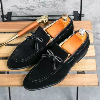 Britain New Fashion Men s Pointed Bowknot Black Brown Casual Dress Homecoming Shoes Male Loafers Formal Wedding Footwear 38