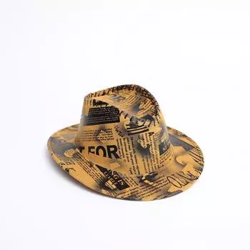 Британская джазовая шляпа сезона, новая мужская и женская шерстяная шляпа для пар, модная простая фетровая шляпа с большим карнизом 10 years old to adult (55-60CM)