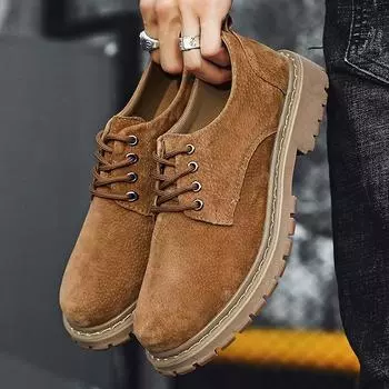 Британская кожаная обувь Кожаные мужские повседневные одинарные туфли Обувь ручной работы Сшитая повседневная кожаная обувь 38 хаки
