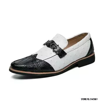 Британская Ретро Мода Новинка Двухцветные Смешанные Туфли-Лоферы Для Мужчин Повседневные Оксфорды Формальные Нарядные Свадебная Обувь Zapatillas Hombre 38