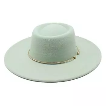 Британская шерстяная шерстяная металлическая фетровая классическая вогнутая и выпуклая шляпа с большими полями 9,5 женская шляпа по краю M56-58cm коричневый