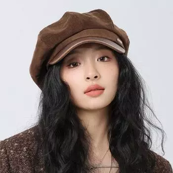 Британская винтажная восьмиугольная кепка женская кепка газетчика бежевый