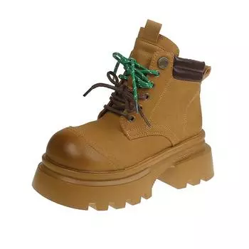 Британские ботинки из коровьей кожи на платформе для женщин, дизайнерская женская обувь, модные повседневные осенние ботинки Witner Ankle Boots Female 35