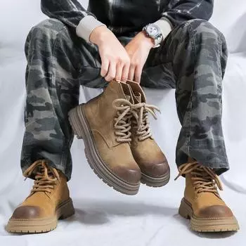 Британские ботинки Martin, пара, толстая подошва, увеличивающая рост, локомотивные ботинки, короткие ботинки, ретро-ботинки 8632-J 38 хаки