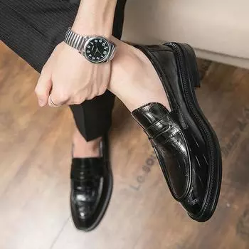 Британские джентльменские туфли-оксфорды, модные мужские кожаные туфли-броги, удобная мужская обувь для офиса и вечеринок, большой размер 37-46 38 чёрный