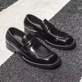 Британские кожаные туфли мужские летние деловые дышащие туфли Doudou повседневные туфли для увеличения роста ленивые туфли ретро с одной педалью 24264 - 38