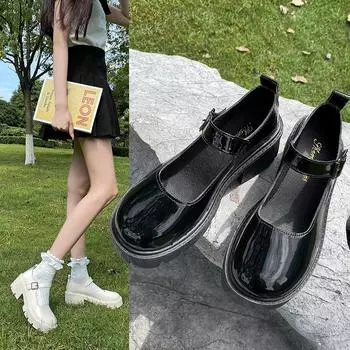 Британские маленькие кожаные туфли женские японские туфли Мэри Джейн на платформе женские сезонные туфли на высоком каблуке туфли Лолита Лоли 34