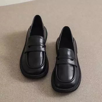 Британские маленькие кожаные туфли женские ретро туфли на плоской подошве однопедальные мокасины женские туфли большого размера 35