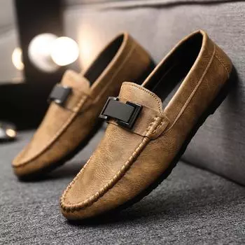 Британские мужские туфли для мальчиков с мягкой подошвой из кожи, мужские мокасины, шапочки, мужское летнее платье Spirit Guy, износостойкое 39