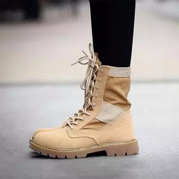 Британские рабочие ботинки Ботинки для активного отдыха на открытом воздухе Ботинки для пустыни Высокие женские ботинки Ботинки Martin Мужские ботинки Горные ботинки Винтажные локомотивные ботинки 35 песочный