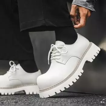 Британские ретро туфли дерби с круглым носком мужские кожаные туфли с платформой и большим носком туфли Tide 1035-X 38