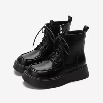 Британский стиль Ins Trend Универсальные новые весенне-осенние одинарные ботинки на платформе с толстой подошвой, увеличивающие рост, короткие ботинки для женщин 34