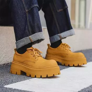 Британский стиль, маленькие кожаные туфли, пара, новые, большие туфли, одинарные туфли на платформе, повседневные туфли дерби 6113-W 38 белый