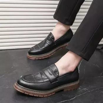 Британский стиль мокасины мужские модные парикмахерские туфли Doudou повседневные кожаные туфли на платформе с одной педалью перчатки мужские туфли 38