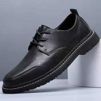Британский стиль Мужская повседневная кожаная мужская обувь Удобная деловая роскошная мужская обувь для джентльмена Базовая обувь для мужчин 38