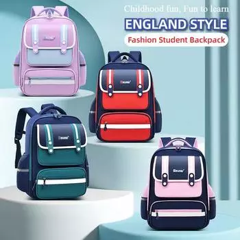 Британский стиль начальной школы 1-3-6 класс школьные сумки модные контрастные цвета высококачественный детский рюкзак нейлон водонепроницаемый пыленепроницаемый школьная сумка для книг S зелёный