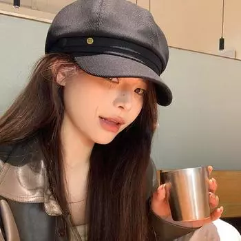 Британский стиль простой однотонный берет женский весенне-осенний кепка для пожилых людей с ретро-лицом маленькая шляпа художника One size (54-59cm)