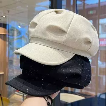 Британский стиль ретро ниша блестки плиссированная восьмиугольная шляпа дети весна и осень на открытом воздухе путешествия мода темперамент берет M56-58cm