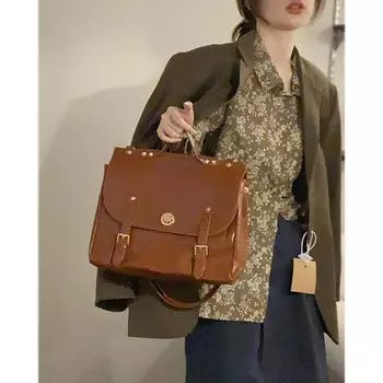 Британский стиль ретро почтальон сумка женская новая мода классическая корейская версия портфель большой емкости рюкзак PU кожа текстурированная