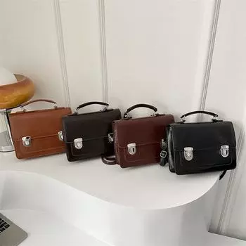 Британский стиль ретро простой женский замок популярный модный простой портативный рюкзак рюкзак светло-коричневого