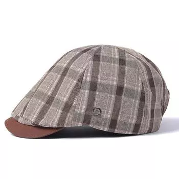 Британский стиль ретро шляпа с утиным язычком мужская клетчатая кепка газетчика европейская и американская шляпа берет M56-58cm тёмно-синий