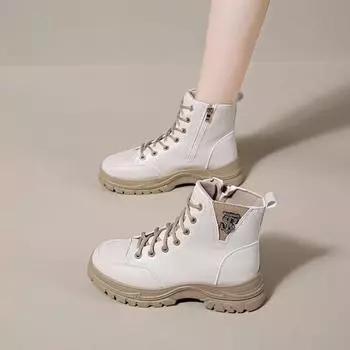 Британский стиль высокие женские мотоциклетные ботинки на шнуровке зимние новые модные и универсальные женские ботинки для походов на платформе Zapatos 36
