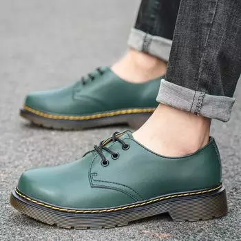 Британский стиль женские оксфордские туфли мужские черные офисные деловые туфли для пар красные зеленые белые синие кожаные туфли унисекс большой размер 35 зелёный