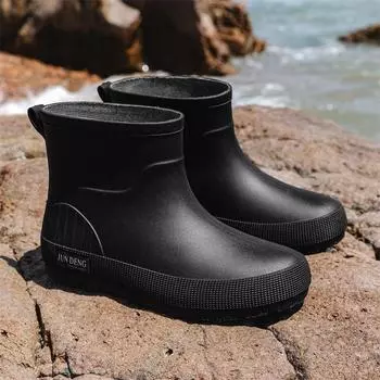 Британский тренд забродные дождевые туфли модные женские резиновые сапоги морские водонепроницаемые туфли плоская подошва нескользящие женские водные туфли термочехол резиновые туфли 35-36