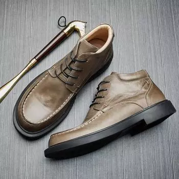 Британские ботинки Martin, кожаные повседневные ботинки с мягкой подошвой, мужские, с круглым носком, со шнуровкой, средней высоты, короткие кожаные ботинки для мужчин 37 серебряный