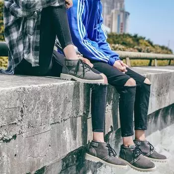 Британские ретро модные ботинки Мартин на шнуровке, мужские ботинки, кожаные короткие ботинки, ботинки-инструменты, водонепроницаемая повседневная мужская обувь, военные ботинки 40 бежевый