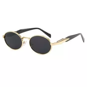 British Retro Oval Metal Sunglasses Uv Protection Classic Street Photography Trend Sun Eye