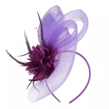 British Retro Small Top Hat Headband Luxury Wedding Feather Hat Headband Birthday