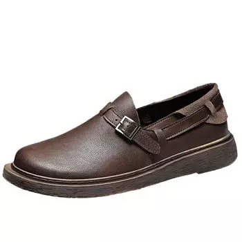 British Retro Style Men s Loafers Thick Soled Comfortable Walking Casual Shoes Men s Business Dress Shoes for Interviews 38