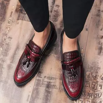 British style business low-top leather boots fashionable versatile four-season single shoes comfortable soft sole cover 2025 foreign trade Leather 37 бордовый