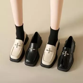 British style Japanese sweet small leather shoes women s 2025 spring and autumn new design sense trend versatile single shoes ins explosion 35 абрикосовый