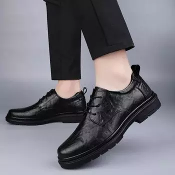 British Style Lace-Up Business Shoes All-match Men Business Footwear Handmade Leather Men Casual Shoes Luxury Men Oxfords Shoes 37