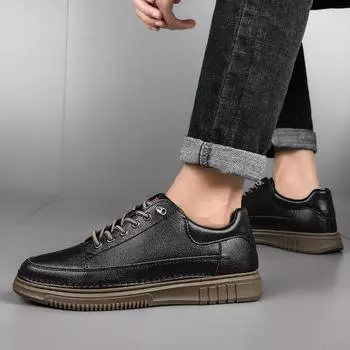 Мужские кожаные туфли в британском стиле, модные мужские нескользящие, удобные, роскошные свадебные туфли, мужские оксфорды, классические, деловые, повседневные туфли 36 чёрный