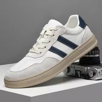 British Style New Men Genuine Leather Sneakers Fashion Casual Leather Outdoor Muller shoes Comfy Walking Shoes Luxury Tenis Shoe 38 чёрный