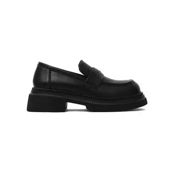 British style retro polished thick-soled lazy loafers, small leather shoes, one pedal, a trendy Huizhou women s shoes 34