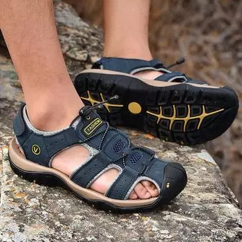 British Style Sandals Men Roman Sandals Men Size 48 Outdoor Shoes For Men Summer Good Quality Men s Sandals 39 чёрный
