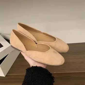 British style spring 2025 new French retro round head grandma Doudou flat bottom shallow mouth single shoes 35 зелёный