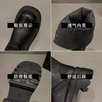 British style thick heel platform boots women s 2024 new fashion temperament fashion boots thin comfortable knight boots tide 35