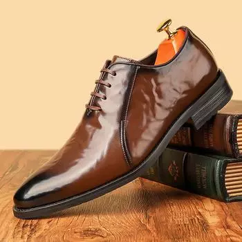 British Trend New Men s Brown Black Lace Up Oxford Shoes Male Luxury Designer Formal Wedding Prom Dress Homecoming Footwear 38