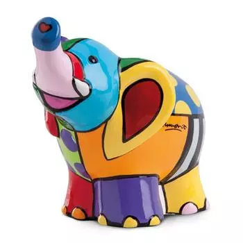 Britto [R6872] - Разноцветная керамическая фигурка Слон (Бритто) - 7x10см