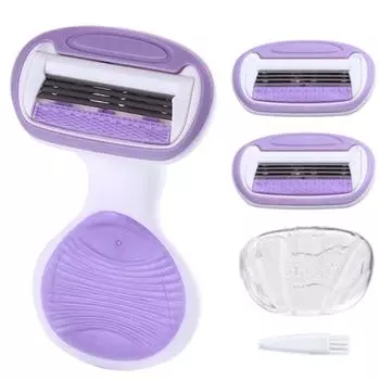 Бритва Barcogel для удаления волос на ногах и подмышках + 2 сменных кассеты, 1 набор, корейское лезвие для бритвы