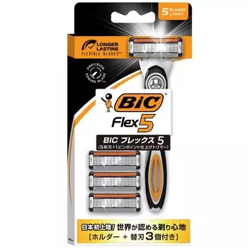 Бритва BIC Flex 5 для тела с 3 запасными лезвиями +